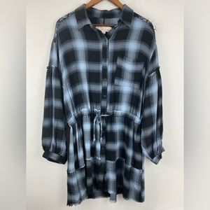 Vintage Havana size Small Women’s Blue Black Plaid Long Sleeve Dress